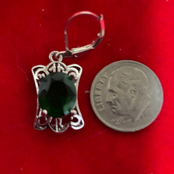 Emerald Leverback Earrings - Picture 7 of 7
